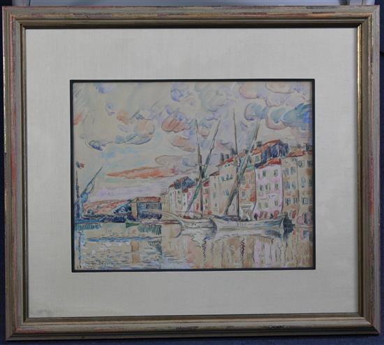 Paul Signac (1863-1935) Les Maisons du Port, St Tropez 1914, 12.25 x 15.5in.